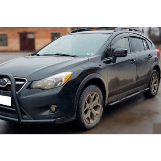 Боковые трубы BB002 Черные (2 шт., Нержавейка) Subaru XV 2011-2017 гг. фото 1