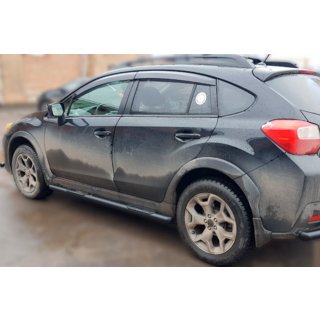 Боковые трубы BB002 Черные (2 шт., Нержавейка) Subaru XV 2011-2017 гг. фото 3