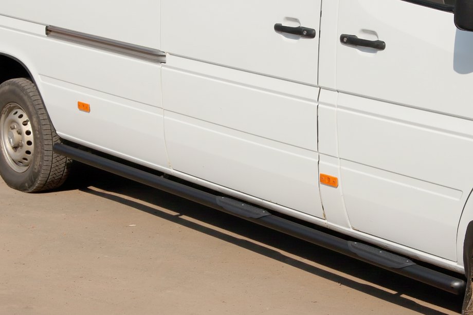 Volkswagen LT 1995-2006 гг. Боковые трубы Black (2 шт., нержавейка) Фото 4