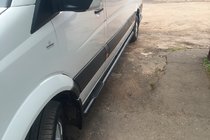 Mercedes Sprinter W906 2006–2018 гг. Боковые трубы Black (2 шт., нержавейка) фото 1