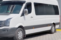 Volkswagen Crafter 2006-2016 гг. Боковые трубы Black (2 шт., нержавейка) фото 1