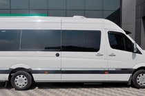 Volkswagen Crafter 2006-2016 гг. Боковые трубы Black (2 шт., нержавейка) фото 3