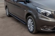 Mercedes Vito/V-class W447 2014- гг. Боковые трубы Black (2 шт., Нержавейка) фото 2