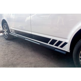 Боковые трубы Black (2 шт., нержавейка) Volkswagen T5 Transporter 2003-2010 гг. фото 3