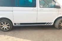 Volkswagen T5 2010-2015 гг. Боковые трубы Black (2 шт., нержавейка) фото 10