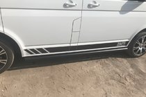 Volkswagen T6 2015-2024 гг. Боковые трубы Black (2 шт., нержавейка) фото 9