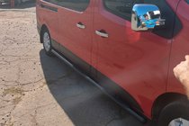 Nissan Primastar 2002-2014 гг. Боковые трубы BB002 Черные (2 шт., Нержавейка) фото 5
