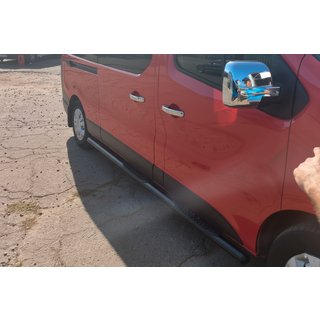 Боковые трубы BB002 Черные (2 шт., Нержавейка) Renault Trafic 2015- гг. фото 4