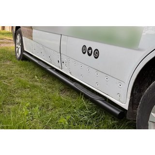 Боковые трубы BB002 Черные (2 шт., Нержавейка) Opel Vivaro 2015-2019 гг. фото 3