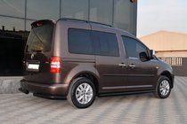 Volkswagen Caddy 2004-2010 гг. Боковые Трубы BB001 Черные (2 шт., Нержавейка) фото 7