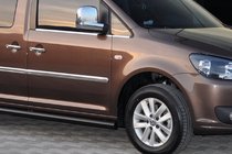Volkswagen Caddy 2004-2010 гг. Боковые Трубы BB001 Черные (2 шт., Нержавейка) фото 8