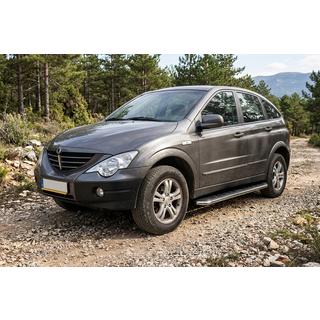 Боковые Подножки Maydos V1 (2 шт., Алюминий и Нержавейка) SsangYong Action 2005-2018 гг. фото 1