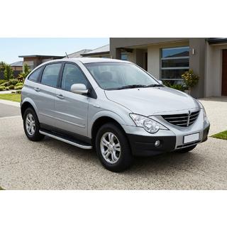Боковые Подножки Tayga Grey (2 шт., Алюминий) SsangYong Action 2005-2018 гг. фото 1