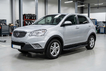 SsangYong Korando 2010-2019 гг. Боковые пороги Bosphorus Black (2 шт., алюминий) фото 1