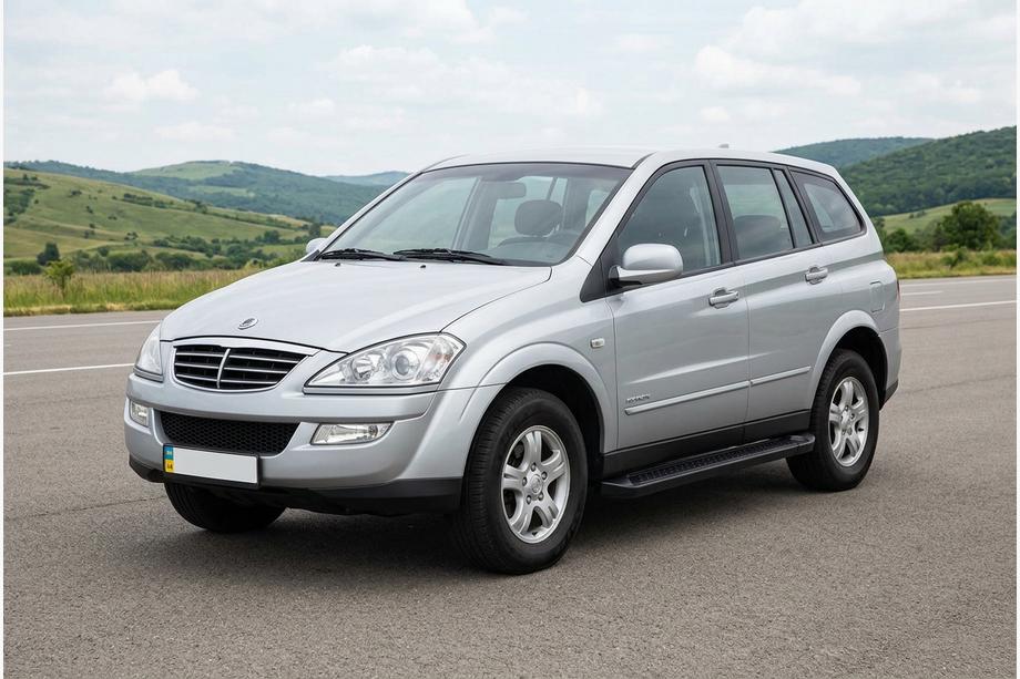 SsangYong Kyron 2005-2014 гг. Боковые Подножки Allmond Black (2 шт., Алюминий) Фото 1