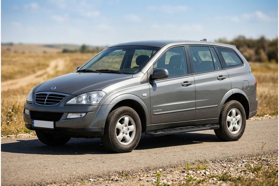 SsangYong Kyron 2005-2014 гг. Боковые Подножки RedLine Black (2 шт., Алюминий) Фото 1