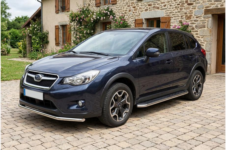 Subaru XV 2011-2017 гг. Боковые Подножки Maydos V1 (2 шт., Алюминий и Нержавейка) Image