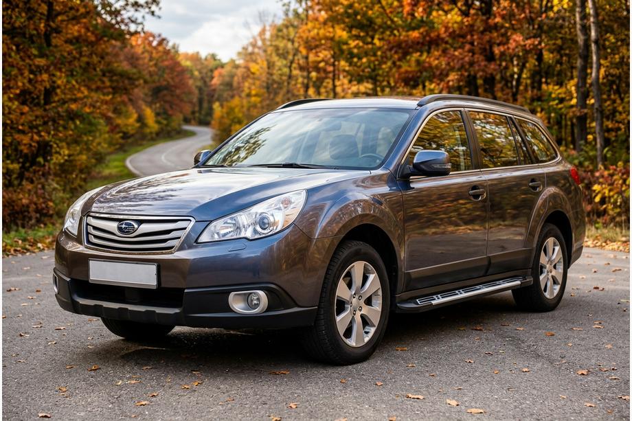 Subaru Outback 2009-2014 гг. Боковые Подножки Sunrise (2 шт., Алюминий) Image