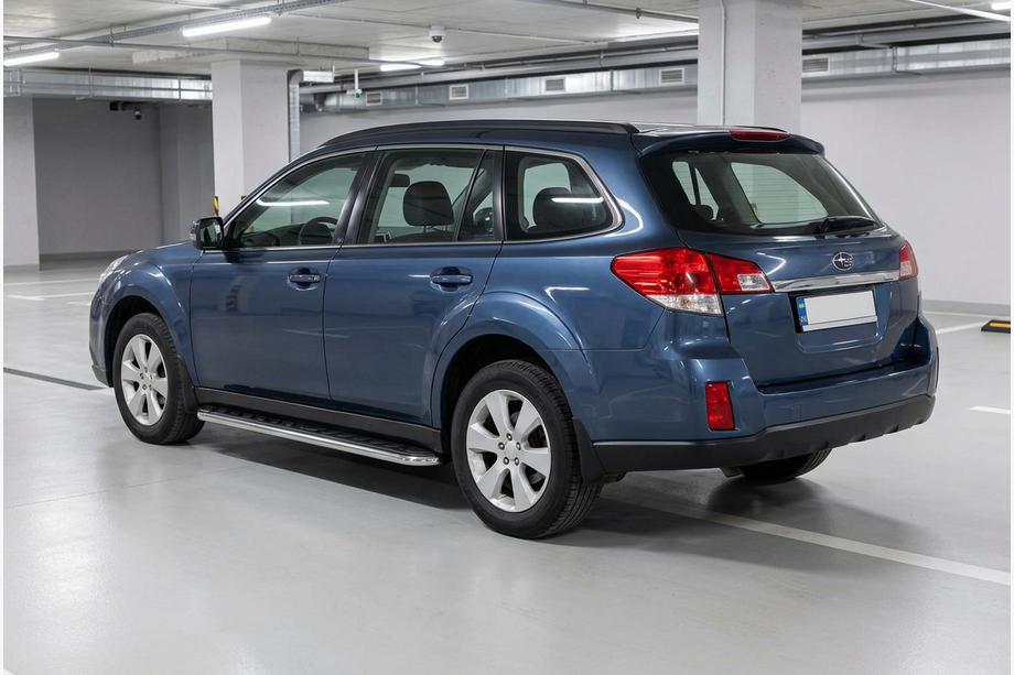 Subaru Outback 2009-2014 гг. Боковые Подножки Maydos V1 (2 шт., Алюминий и Нержавейка) Image