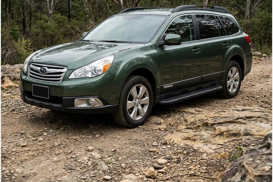 Subaru Outback 2009-2014 гг. Боковые пороги Bosphorus Black (2 шт., алюминий) Image