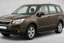 Subaru Forester 2013-2018 гг. Боковые Подножки Allmond Black (2 шт., Алюминий) фото 1