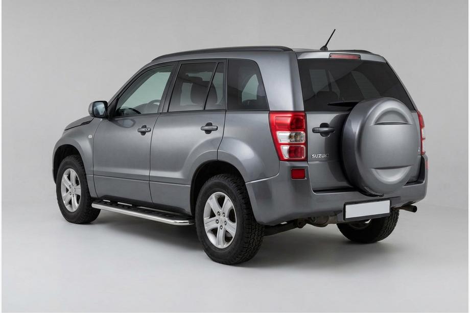 Suzuki Grand Vitara 2005-2017 гг. Боковые Подножки Maydos V1 (2 шт., Алюминий и Нержавейка) Image