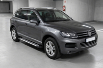 Volkswagen Touareg 2010-2018 гг. Боковые Подножки Line (2 шт., Алюминий) фото 1