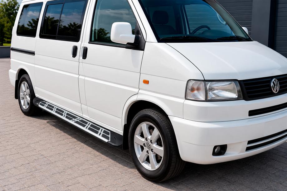Volkswagen T4 Caravelle/Multivan 1990–2003 гг. Боковые Подножки Sunrise (2 шт., Алюминий) Фото 1