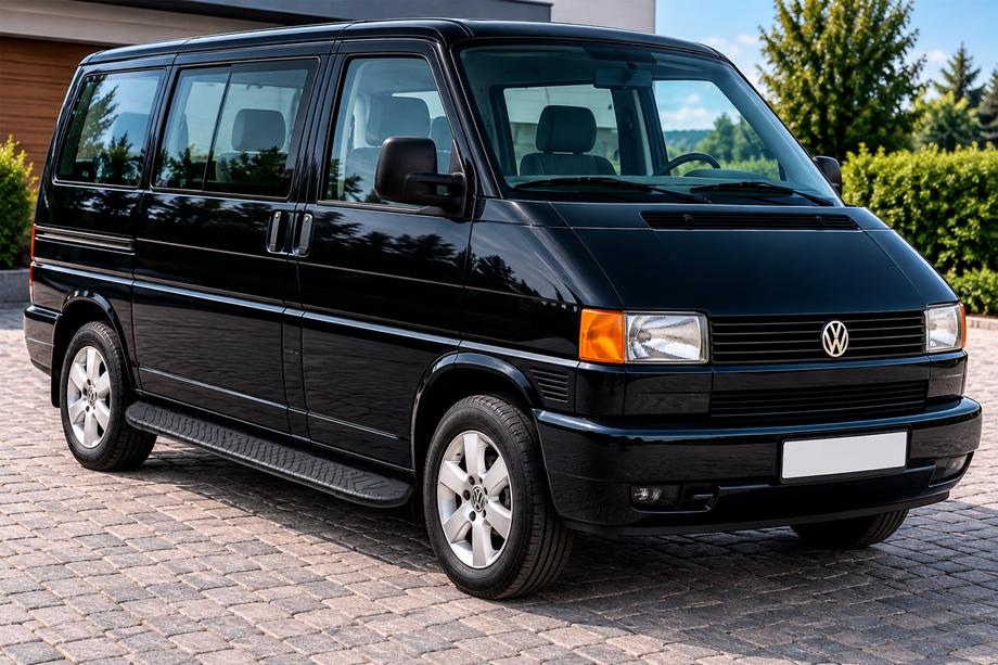 Volkswagen T4 Caravelle/Multivan 1990–2003 гг. Боковые пороги Bosphorus Black (2 шт., алюминий) Фото 1