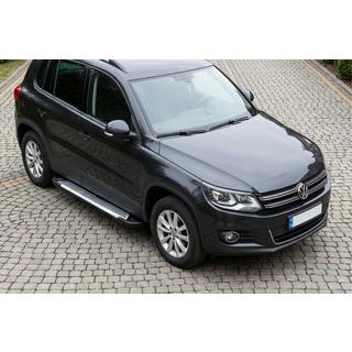 Боковые Подножки Line (2 шт., Алюминий) Volkswagen Tiguan 2007-2016 гг. фото 1