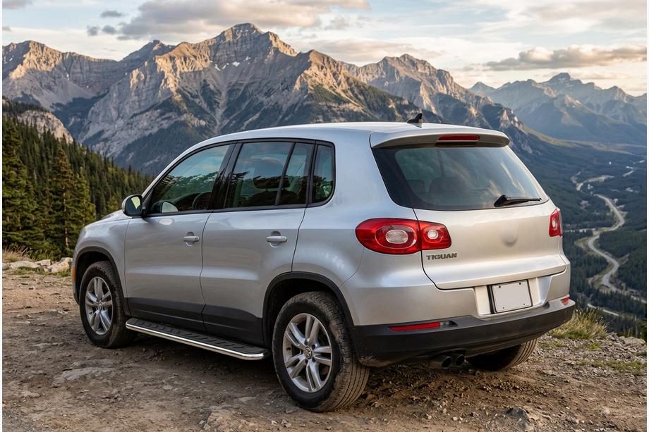 Volkswagen Tiguan 2007-2016 гг. Боковые Подножки Maydos V1 (2 шт., Алюминий и Нержавейка) Image