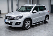 Volkswagen Tiguan 2007-2016 гг. Боковые Подножки Tayga Grey (2 шт., Алюминий) фото 1