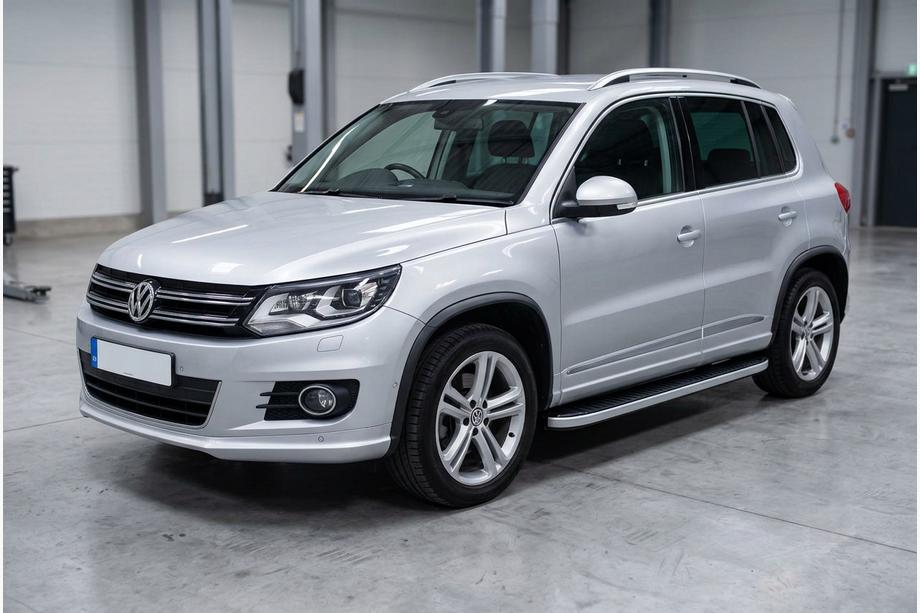 Volkswagen Tiguan 2007-2016 гг. Боковые Подножки Tayga Grey (2 шт., Алюминий) Image