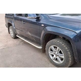 Боковые Подножки Tayga Grey (2 шт., Алюминий) Volkswagen Amarok 2010-2022 гг. фото 1