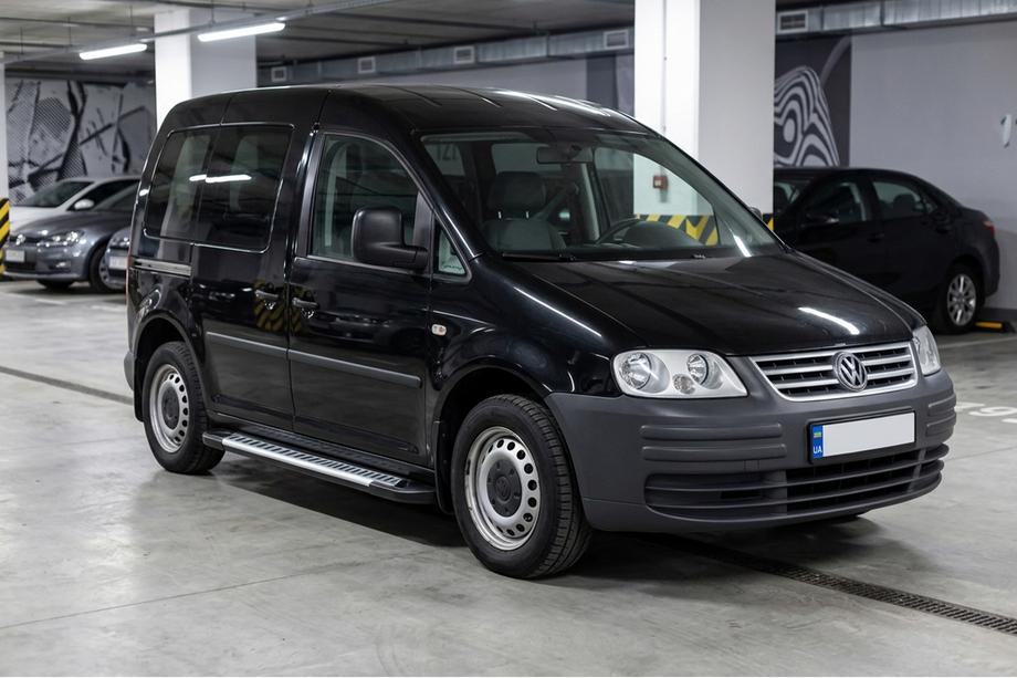 Volkswagen Caddy 2004-2010 гг. Боковые Подножки Line (2 шт., Алюминий) Image