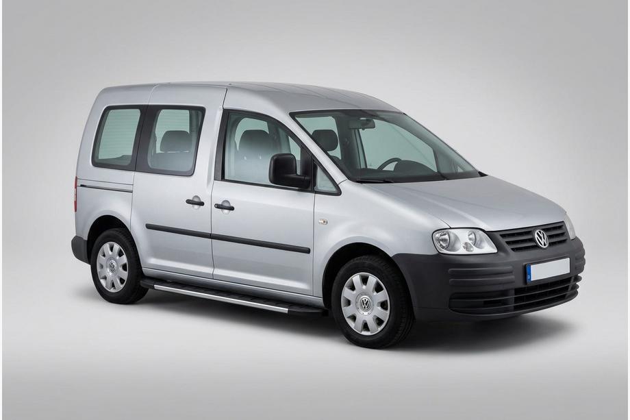 Volkswagen Caddy 2004-2010 гг. Боковые Подножки Duru (2 шт., Алюминий) Image