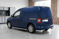 Volkswagen Caddy 2004-2010 гг. Боковые Подножки Maydos V1 (2 шт., Алюминий и Нержавейка) Макси База фото 1