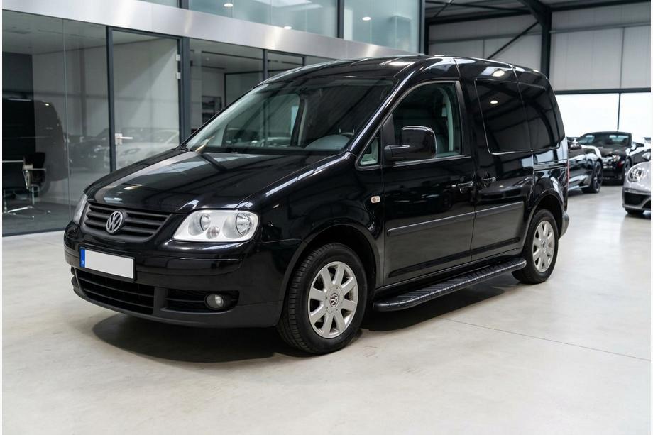 Volkswagen Caddy 2004-2010 гг. Боковые пороги Bosphorus Black (2 шт., алюминий) Image