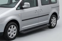 Volkswagen Caddy 2010-2015 гг. Боковые Подножки Allmond Black (2 шт., Алюминий) фото 1