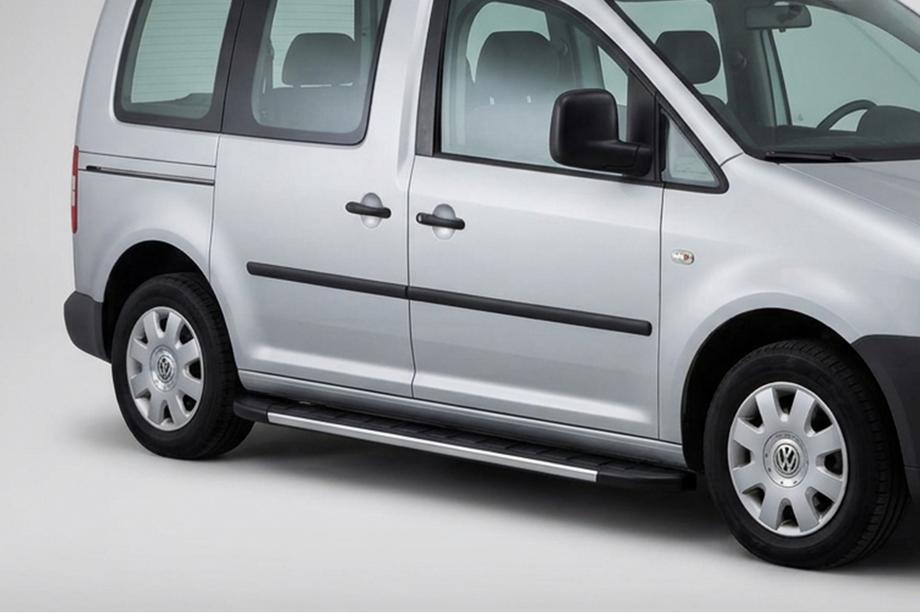 Volkswagen Caddy 2010-2015 гг. Боковые Подножки Duru (2 шт., Алюминий) Image