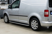 Volkswagen Caddy 2010-2015 гг. Боковые Подножки Tayga (2 шт., Алюминий) фото 1