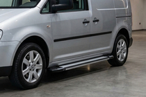 Volkswagen Caddy 2010-2015 гг. Боковые Подножки Rainbow (2 шт., Алюминий) фото 1