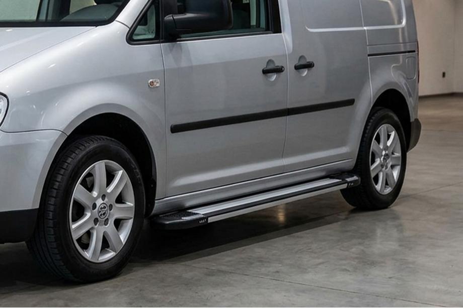 Volkswagen Caddy 2010-2015 гг. Боковые Подножки Rainbow (2 шт., Алюминий) Image