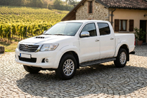 Toyota Hilux 2006-2015 гг. Боковые пороги Bosphorus Black (2 шт., алюминий) фото 1