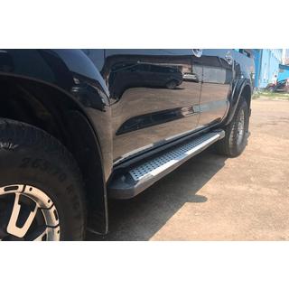 Боковые пороги Allmond Grey (2 шт., алюминий) Toyota Hilux 2006-2015 гг. фото 2
