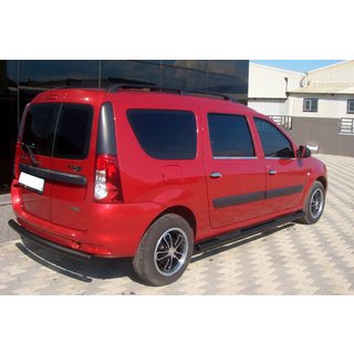 Боковые трубы Black (2 шт., нержавейка) Dacia Logan MCV 2004-2014 гг. фото 4