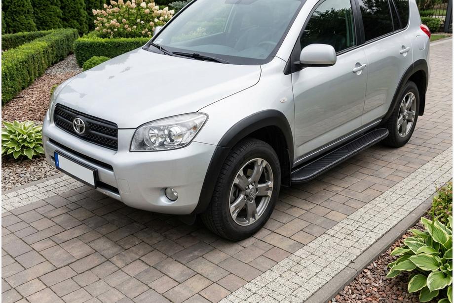 Toyota Rav 4 2006-2013 гг. Боковые пороги Bosphorus Black (2 шт., алюминий) Image