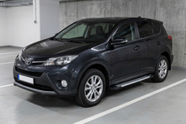 Toyota Rav 4 2013-2018 гг. Боковые Подножки Line (2 шт., Алюминий) фото 1