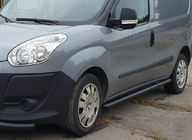 Fiat Doblo II 2010-2022 гг. Боковые трубы Black (2 шт., нержавейка) фото 1