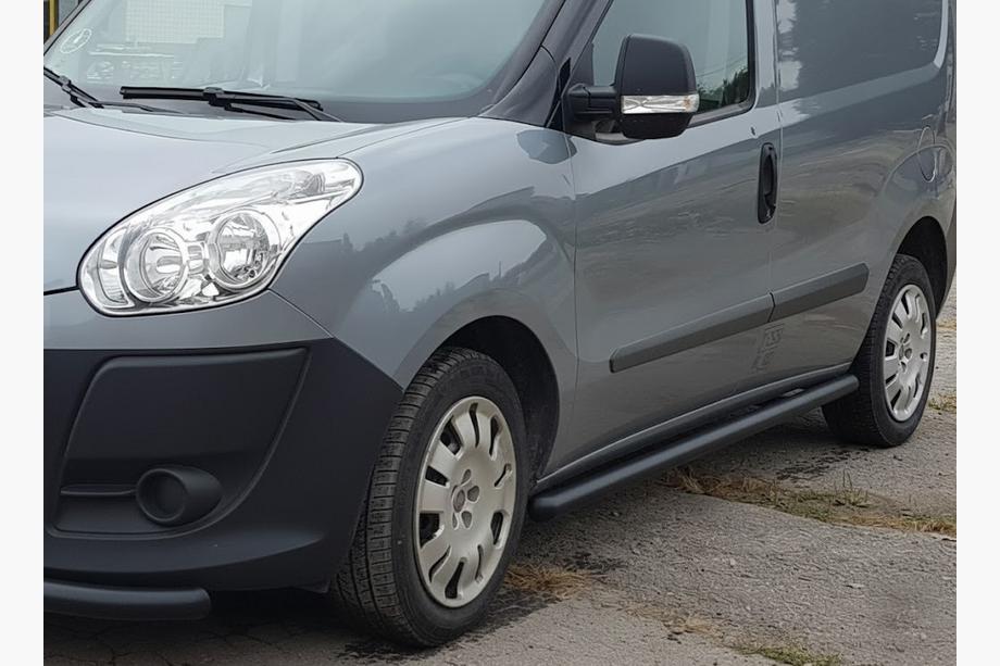 Fiat Doblo II 2010-2022 гг. Боковые трубы Black (2 шт., нержавейка) Image
